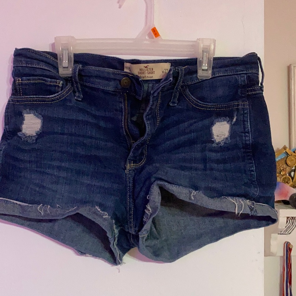 Hollister high rise jean shorts
